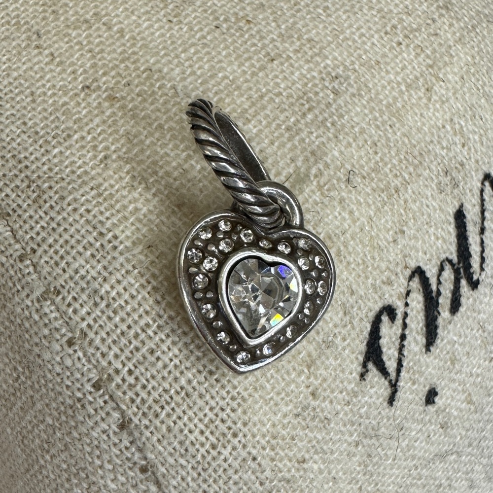 Brighton, White crystal heart charm
